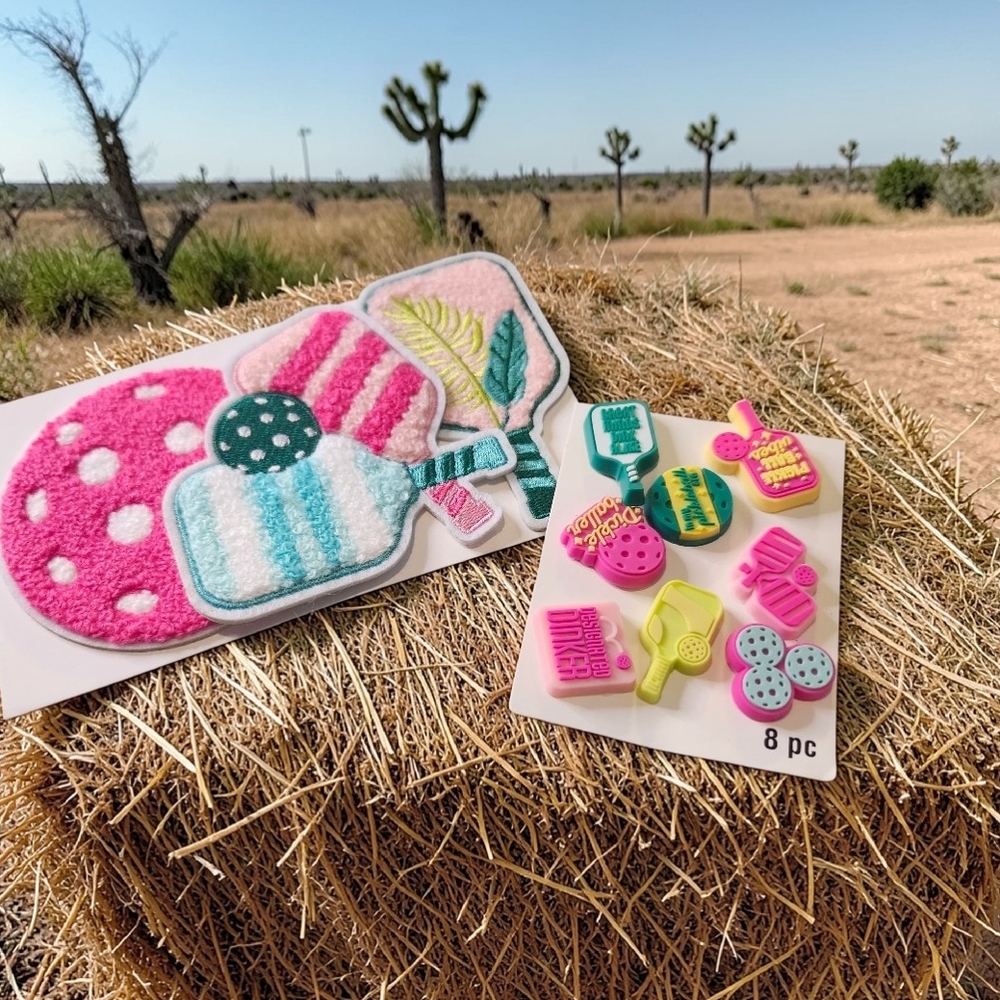 Pickle Ball Chenielle Patches and Push Pins NIP